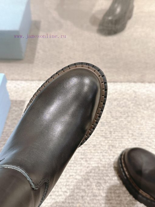 Top QualityPrada Fw24 New Arrival～P Home 2024 Autumn/Winter Thick Soled Mid Tube Woolen Boots N qkv7fj4w - Image 7