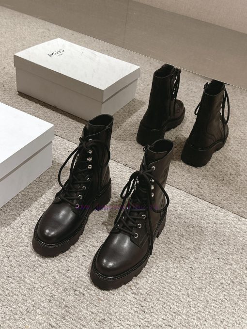 Top Qualityceline Fw24 Mew Arrival～Celine 2024 Autumn/winter New Lace Up Martin BootsThe Glossy spoy933t - Image 2