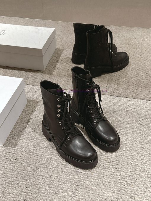 Top Qualityceline Fw24 Mew Arrival～Celine 2024 Autumn/winter New Lace Up Martin BootsThe Glossy spoy933t - Image 3