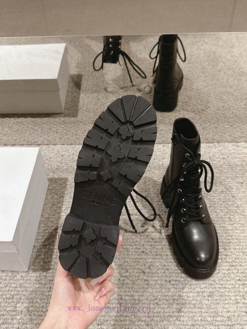 Top Qualityceline Fw24 Mew Arrival～Celine 2024 Autumn/winter New Lace Up Martin BootsThe Glossy spoy933t - Image 9