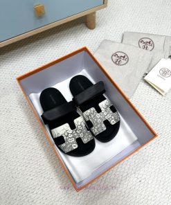 Couple's Second Uncle Drag Snake Pattern New Color Clamping Toe DragHermes Spring And Summer Co 80csy5rk