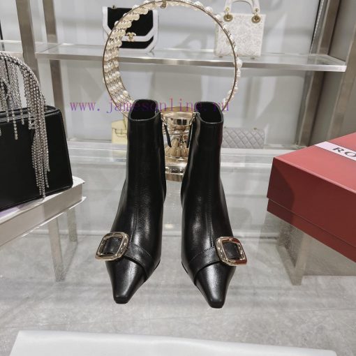 𝐑𝐨𝐠𝐞𝐫𝐕𝐢𝐯𝐢 * 24 New RV Women's Shoes Viv Choc Metal Buckle Thin Heel Short Boots RV's New Boots h1u37kp6 - Image 11