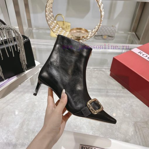 𝐑𝐨𝐠𝐞𝐫𝐕𝐢𝐯𝐢 * 24 New RV Women's Shoes Viv Choc Metal Buckle Thin Heel Short Boots RV's New Boots h1u37kp6 - Image 15