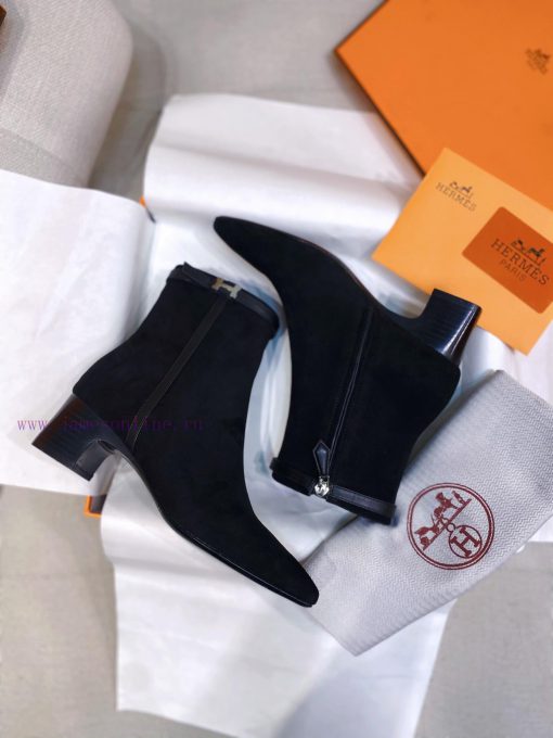 Top QualityHermes New Hommage Square Head High Heels And Ankle Boots ZP Purchased Top Grade Mos s1rqhtix - Image 4