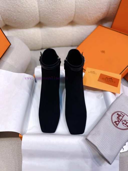 Top QualityHermes New Hommage Square Head High Heels And Ankle Boots ZP Purchased Top Grade Mos s1rqhtix - Image 10