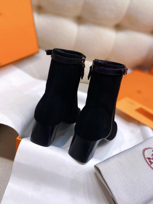 Top QualityHermes New Hommage Square Head High Heels And Ankle Boots ZP Purchased Top Grade Mos s1rqhtix - Image 12