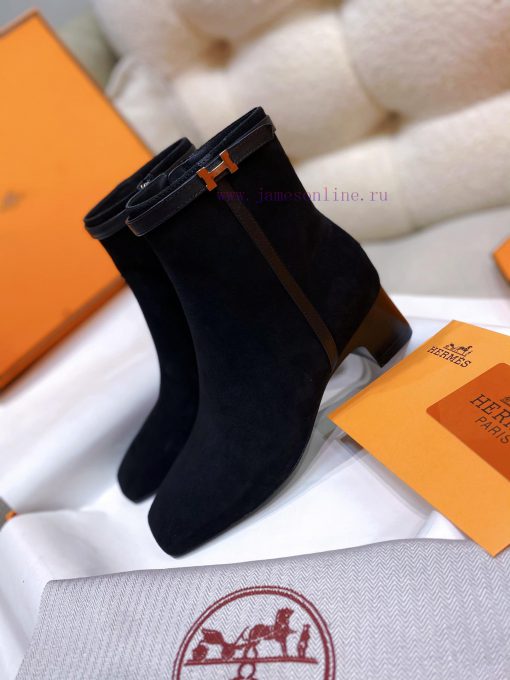Top QualityHermes New Hommage Square Head High Heels And Ankle Boots ZP Purchased Top Grade Mos s1rqhtix - Image 15