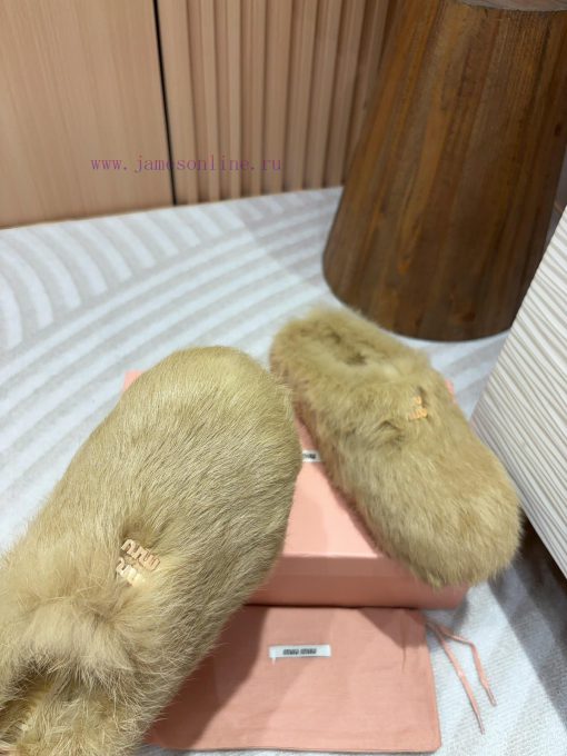 -24Ss Autumn/Winter New Miu Miu Rabbit Hair Half Dragged Muller Shoes Fury SlippersThis Fur Int uxhz6kw1 - Image 5