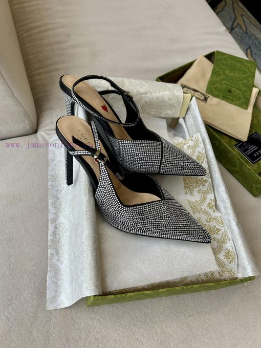 Gucci 2024 Early Autumn Collection New High Heel Pointed Strap Sandals Exquisite And Elegant Fa blvsdf2s - Image 5