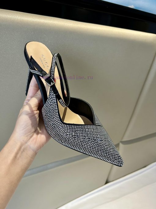 Gucci 2024 Early Autumn Collection New High Heel Pointed Strap Sandals Exquisite And Elegant Fa blvsdf2s - Image 7