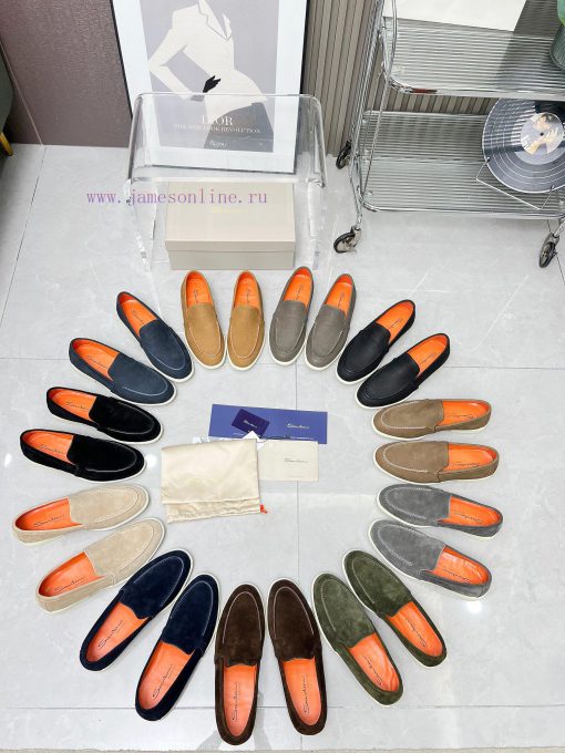 Santoni Four Seasons Classic Le Fu Shoes Casual Business Single ShoesImported Frosted Leather C j1obenmg - Image 2