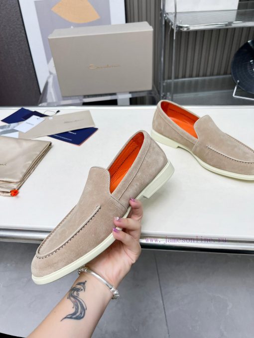 Santoni Four Seasons Classic Le Fu Shoes Casual Business Single ShoesImported Frosted Leather C j1obenmg - Image 4
