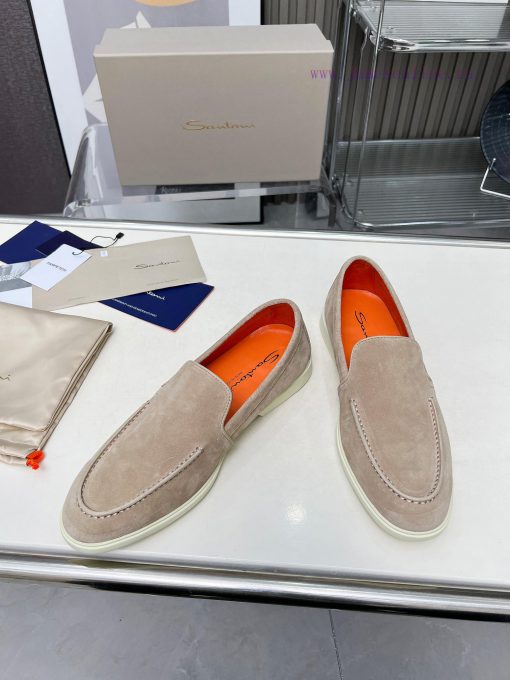 Santoni Four Seasons Classic Le Fu Shoes Casual Business Single ShoesImported Frosted Leather C j1obenmg - Image 6