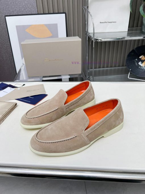Santoni Four Seasons Classic Le Fu Shoes Casual Business Single ShoesImported Frosted Leather C j1obenmg - Image 8