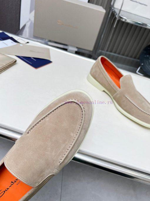 Santoni Four Seasons Classic Le Fu Shoes Casual Business Single ShoesImported Frosted Leather C j1obenmg - Image 9