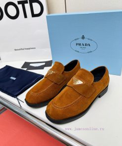 Prada 2024 Vs Spring/Summer Latest Hot Series Round Head Triangle Buckle Lefu Single Shoes Liu y741m2rm