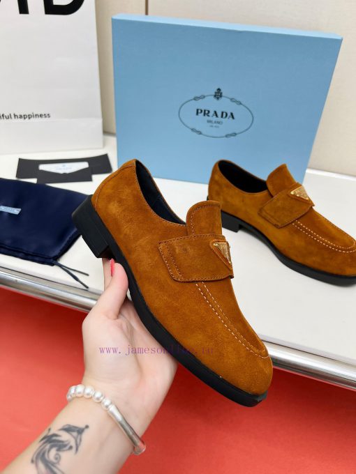 Prada 2024 Vs Spring/Summer Latest Hot Series Round Head Triangle Buckle Lefu Single Shoes Liu y741m2rm - Image 27