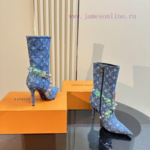 Louis Vuitton 2024Top LV Cowboy Boots With Genuine Original Cowhide Material And 11 Replicated ipaj4kqt - Image 27