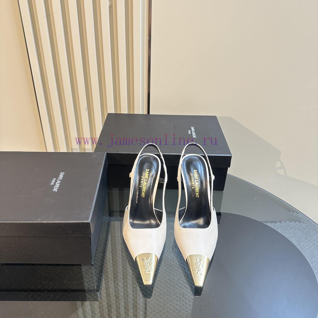 YSL Saint LaurentSS2024 Summer New Product Metal Head Elegant And Atmospheric High Heel Sandals fcdozgus - Image 3