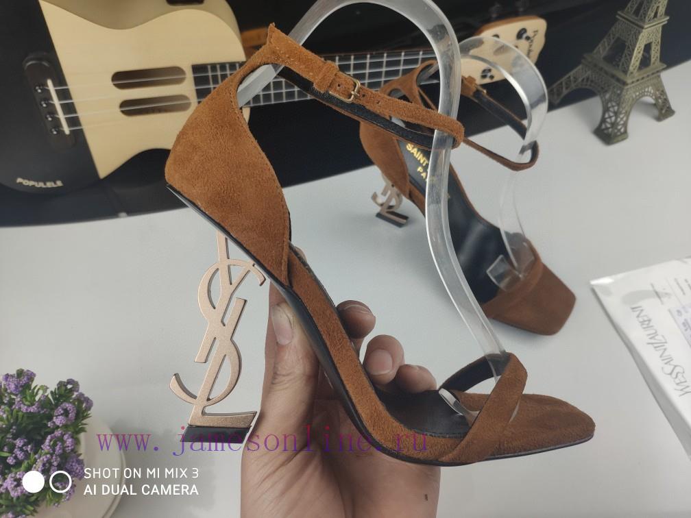 Classic Style Of RiceSAINT LAURENT YSL Letter Metal Buckle Baked Paint YSL Letter And High-heel 920jzttj - Image 2
