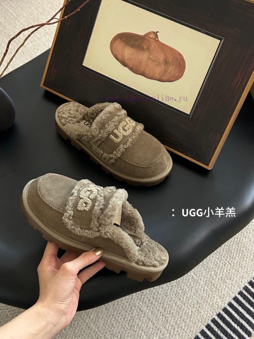 UGG Gucci's New Australian Thin Sole 🦘 Little Lamb Fur Internet Famous Slippers Made Of Cowhide j3apoo8a - Image 9