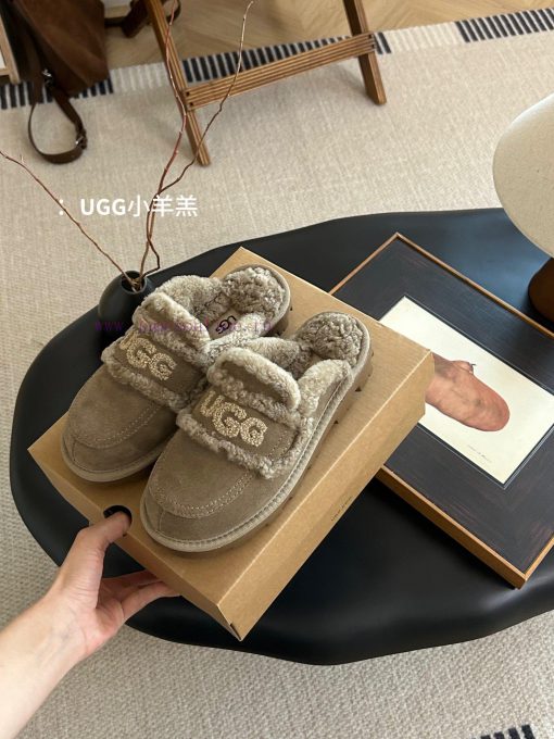 UGG Gucci's New Australian Thin Sole 🦘 Little Lamb Fur Internet Famous Slippers Made Of Cowhide j3apoo8a - Image 11