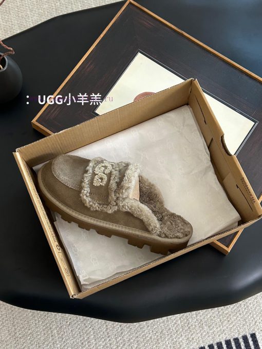 UGG Gucci's New Australian Thin Sole 🦘 Little Lamb Fur Internet Famous Slippers Made Of Cowhide j3apoo8a - Image 12
