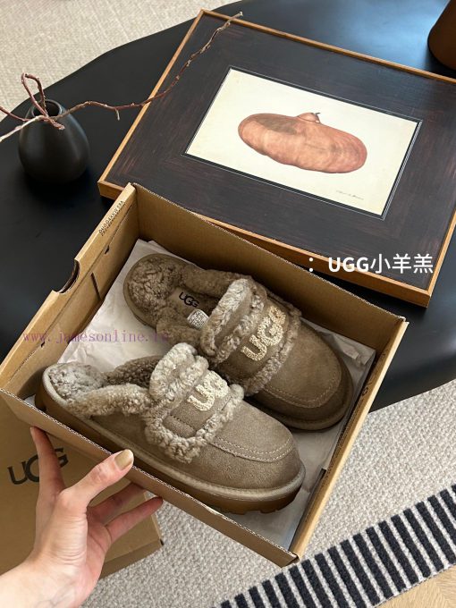 UGG Gucci's New Australian Thin Sole 🦘 Little Lamb Fur Internet Famous Slippers Made Of Cowhide j3apoo8a - Image 14