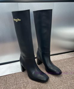 Dior 2024 Autumn/Winter New D-Town Collection Punk Style Coarse Heels Women's Boots Star Same C jkusk795