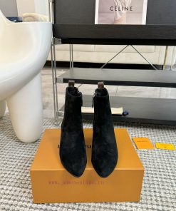 LV Donkey Brand 2024 Autumn And Winter New Style Thick Heel Short Boots Pointed Bare BootsIt's l920jac8