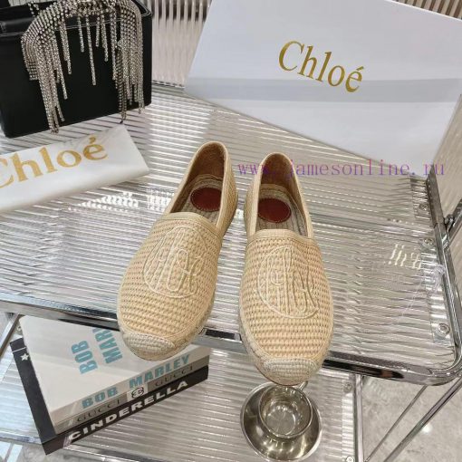 Chlo é Fisherman's ShoesMaterial: Straw Woven Fabric Cowhide LiningColor Apricot WhiteSize 35-4 vrqayfmg - Image 11