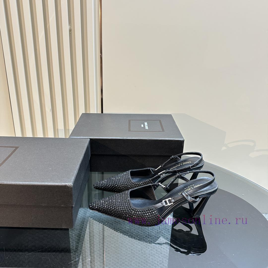 YSL Saint Laurent - SS2024 New Autumn Collection Diamond High Heel Sandals2024 Series High-heel fpskq98m - Image 11