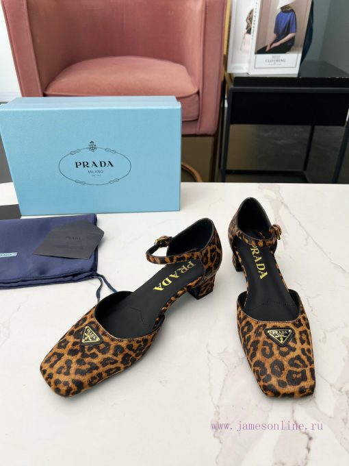 Prada/Prada 2025ss Spring/Summer New Product Saffiano Cowhide Ma Mao Cowhide High-heeled Sandal byk93rfo - Image 4
