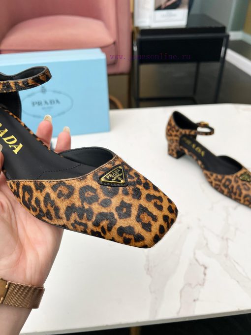 Prada/Prada 2025ss Spring/Summer New Product Saffiano Cowhide Ma Mao Cowhide High-heeled Sandal byk93rfo - Image 6