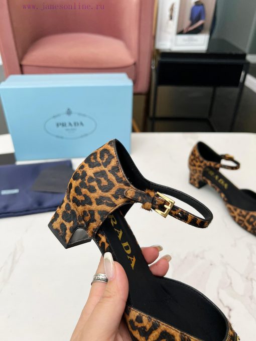 Prada/Prada 2025ss Spring/Summer New Product Saffiano Cowhide Ma Mao Cowhide High-heeled Sandal byk93rfo - Image 7
