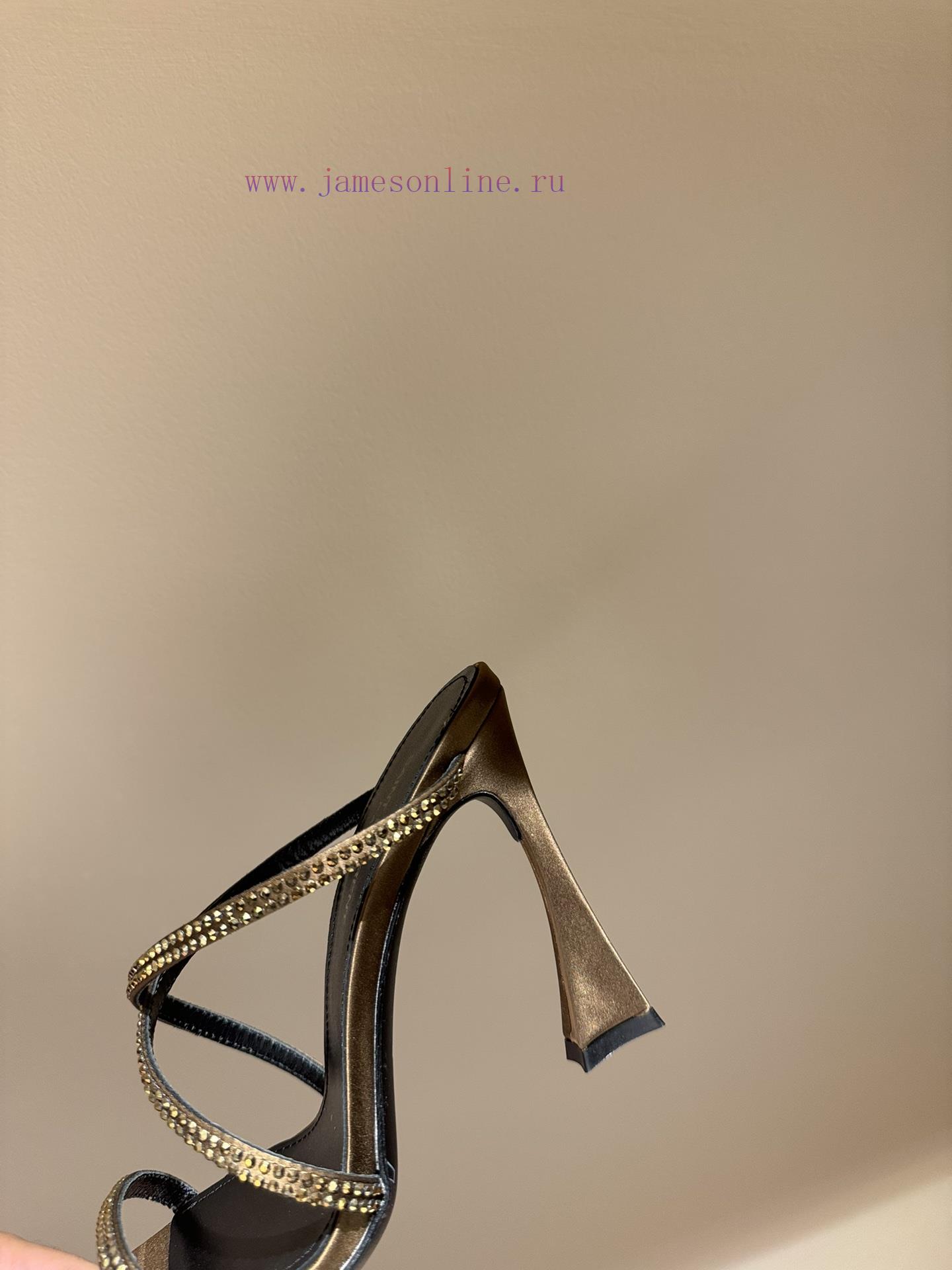 Saint LaurentYSL Saint Laurent Hot Diamond Cross Belt Ultra High Heel Fashion Sandals24ss Rhine afv3747k - Image 7