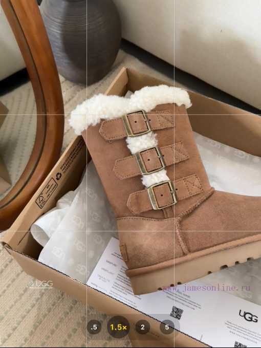 𝐔*g ₂₀₂₄ . Curly Three Breasted Snow BootsMilard Girl's Dream Boots~Handmade Top Layer Of Cow S 0jp8y599 - Image 5