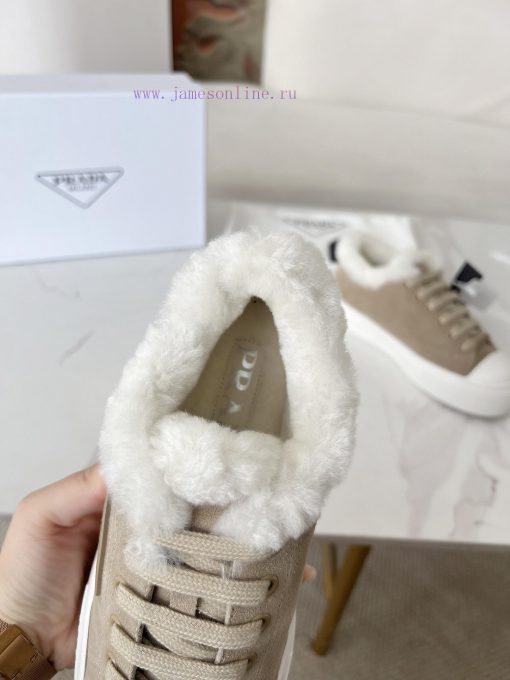 The Most PRADA Prada 24 Autumn/winter New Item On The Market △ Triangle Logo Wool Single Shoes w8n7o8ay - Image 9