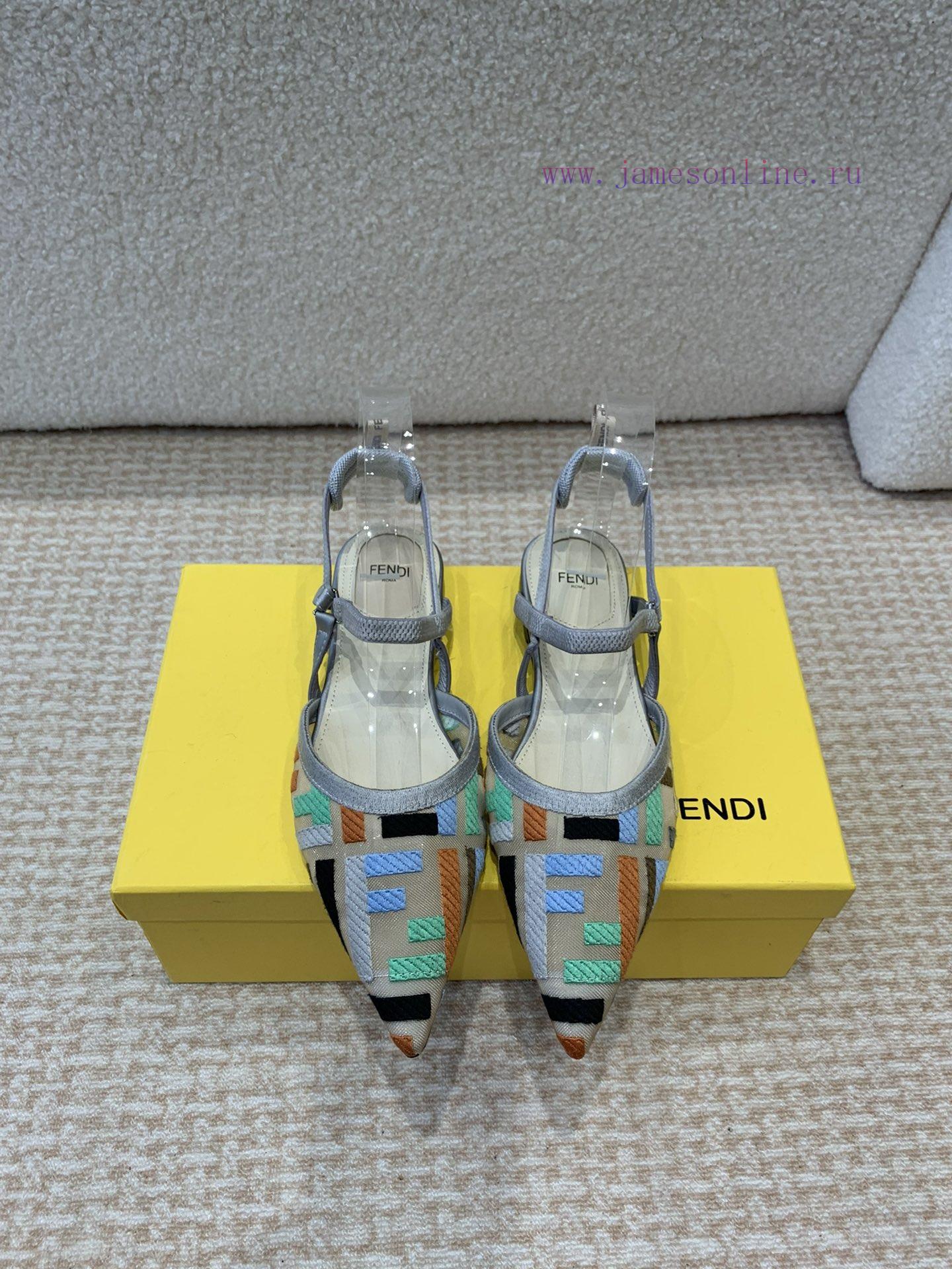 Fendi 24ss Fendi Series Double FF Pointed High-heeled SandalsA Must-have FF Trailer Every Year. engpmmem