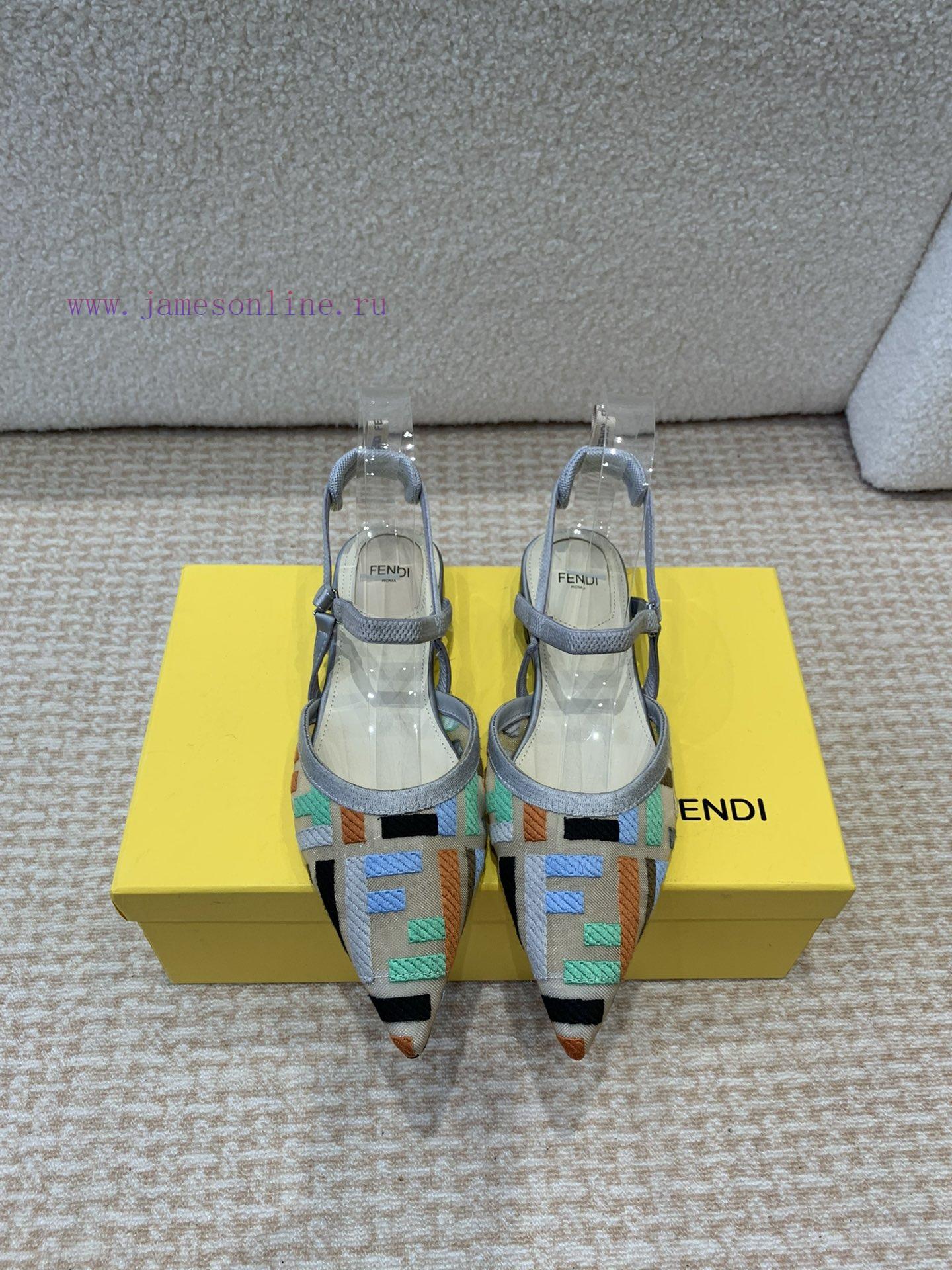 Fendi 24ss Fendi Series Double FF Pointed High-heeled SandalsA Must-have FF Trailer Every Year. engpmmem - Image 2