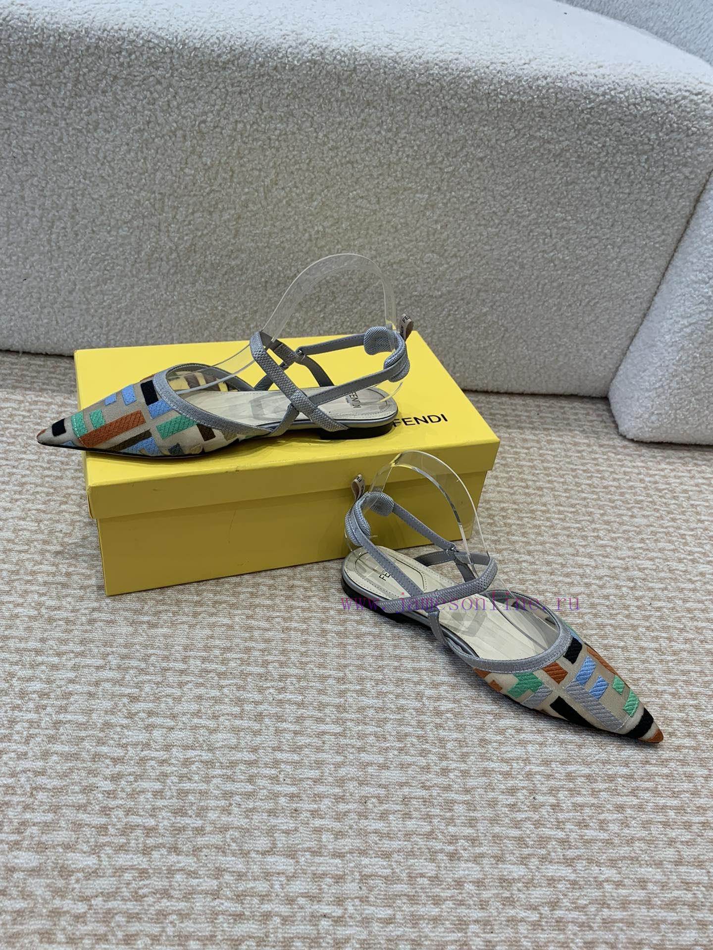 Fendi 24ss Fendi Series Double FF Pointed High-heeled SandalsA Must-have FF Trailer Every Year. engpmmem - Image 3