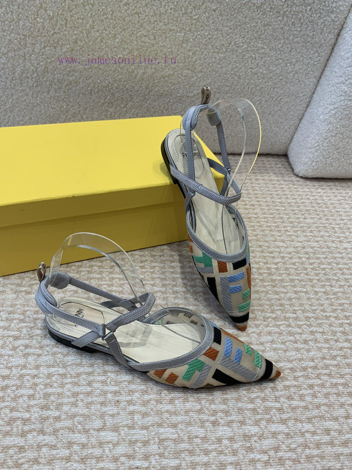 Fendi 24ss Fendi Series Double FF Pointed High-heeled SandalsA Must-have FF Trailer Every Year. engpmmem - Image 4