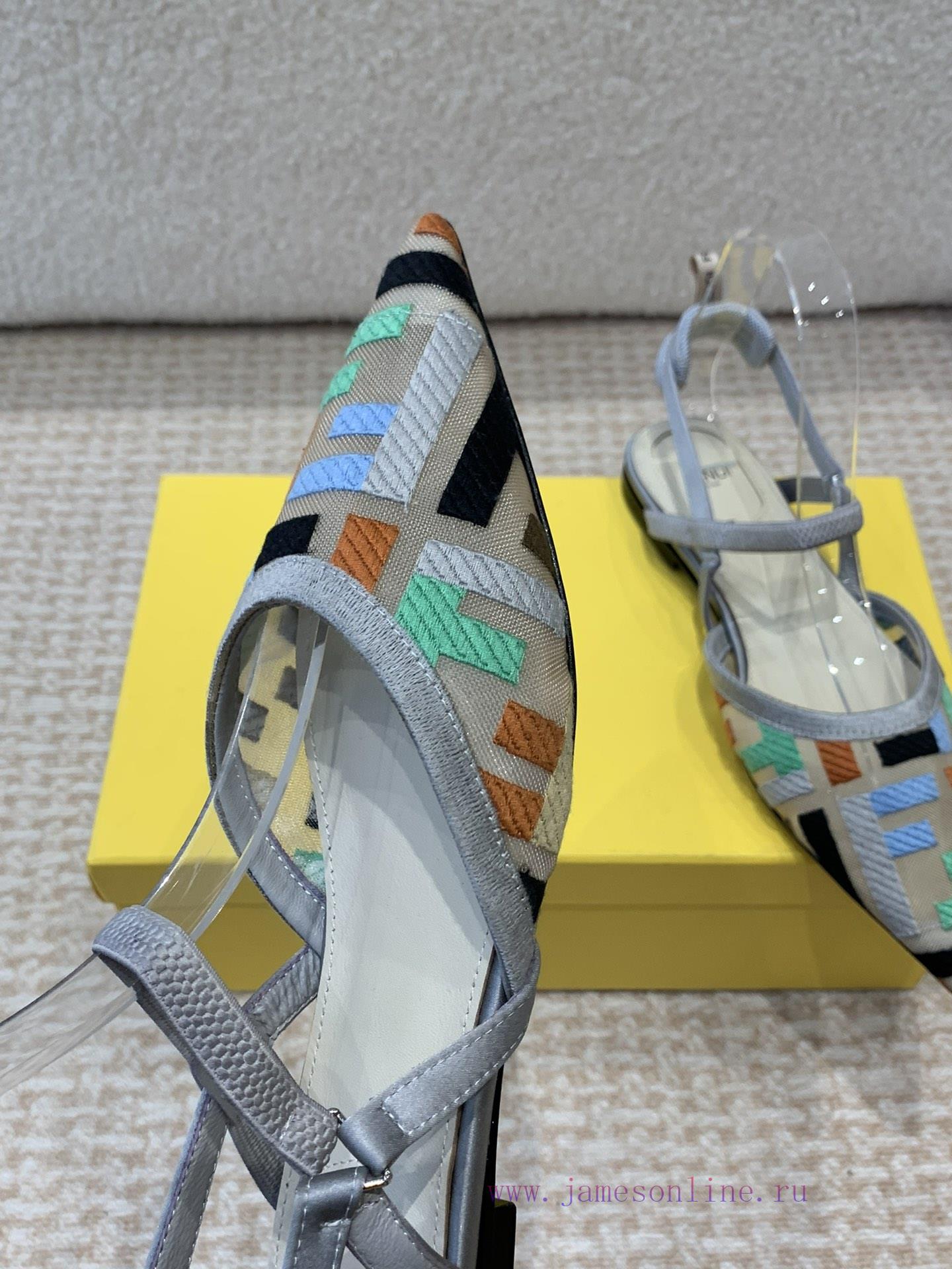 Fendi 24ss Fendi Series Double FF Pointed High-heeled SandalsA Must-have FF Trailer Every Year. engpmmem - Image 8