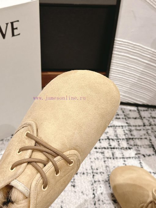 Top QualityLoewe Ss24 New Arrival～Luoyiwei Autumn And Winter New Lace Up Wool Snow BootsThe Big 7iql07e5 - Image 7