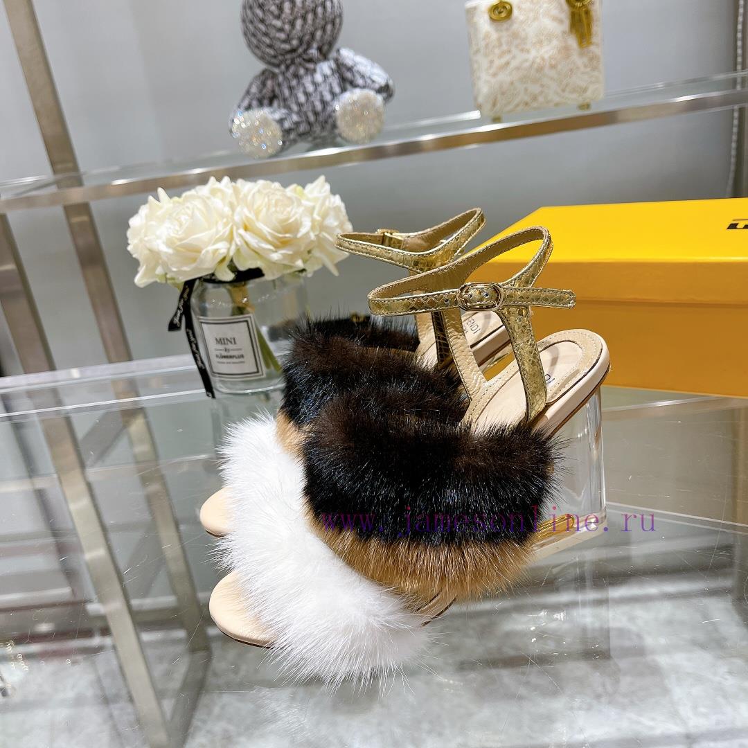 Fendi F And Mink Fur Single ShoesTop Tier Original Product Of The Same Style On The Runway Mink py12rj2b