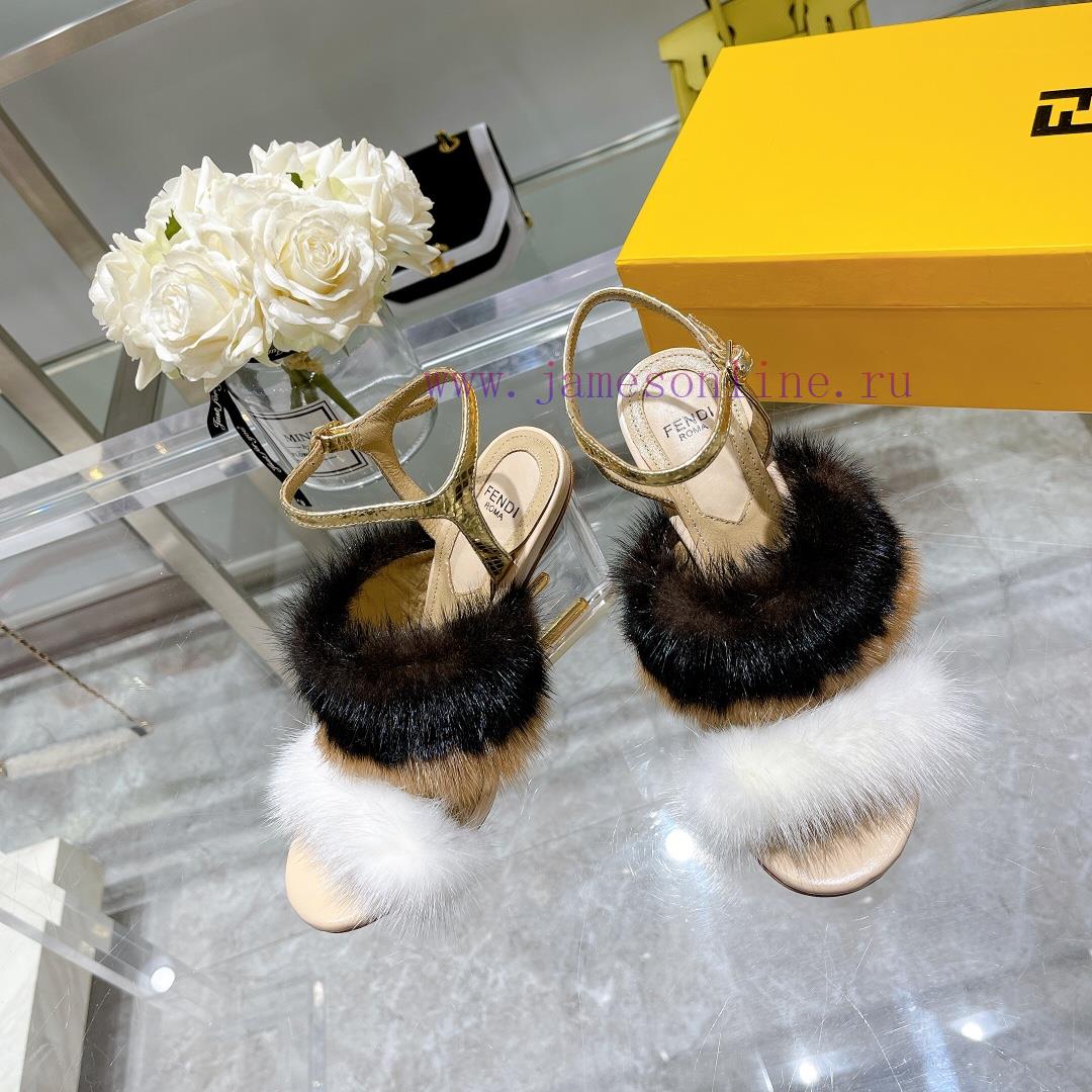 Fendi F And Mink Fur Single ShoesTop Tier Original Product Of The Same Style On The Runway Mink py12rj2b - Image 3