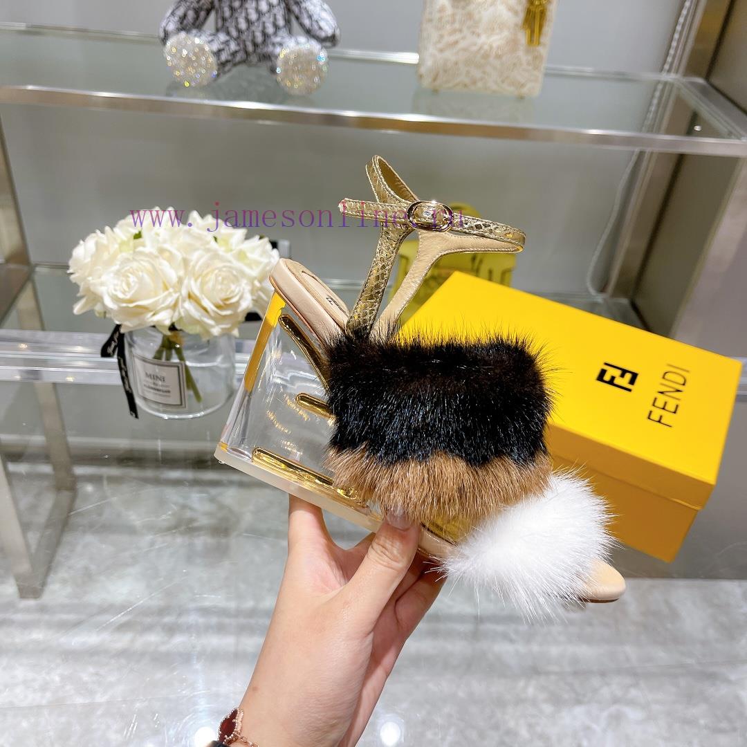 Fendi F And Mink Fur Single ShoesTop Tier Original Product Of The Same Style On The Runway Mink py12rj2b - Image 6