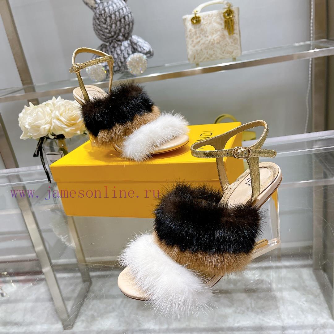 Fendi F And Mink Fur Single ShoesTop Tier Original Product Of The Same Style On The Runway Mink py12rj2b - Image 8