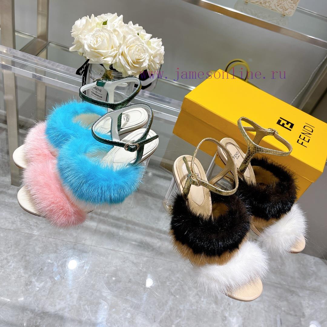 Fendi F And Mink Fur Single ShoesTop Tier Original Product Of The Same Style On The Runway Mink py12rj2b - Image 9