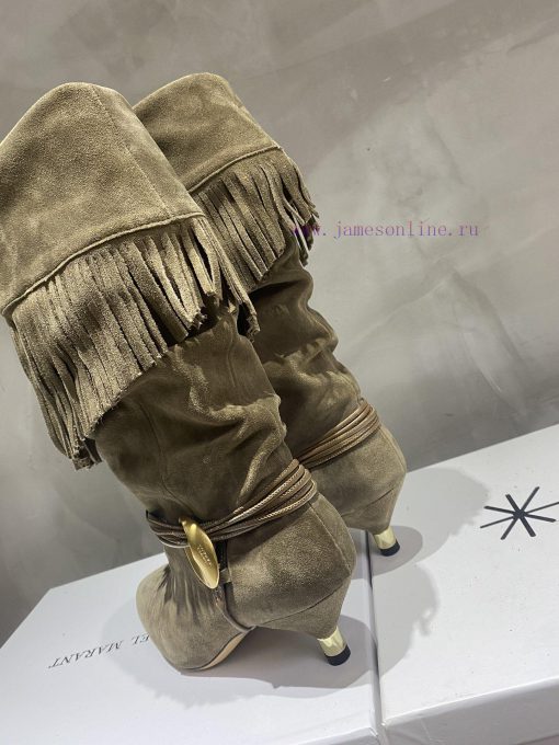 ISABEL MARANT Autumn/Winter Retro Pointed Heterosexual Heel Boots Short BootsWestern Style Bare 5duzap4o - Image 7